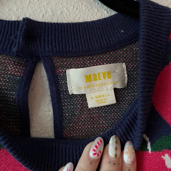 Anthropologie Maeve Puff Short Sleeve Apple Sweater Size Extra Small - Picture 4 of 6